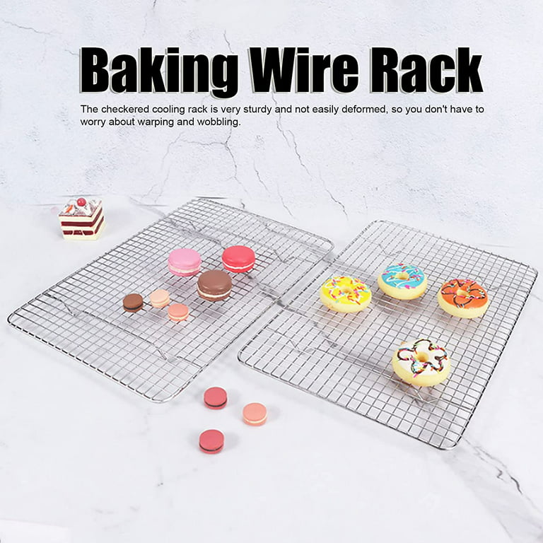 Baking Sheet and 2-Tier Cooling Racks Set, P&P CHEF Stainless Steel Baking  Pan Tray with Stackable Cooking Wire Rack for Cookie Bacon Meat, Uncoated 