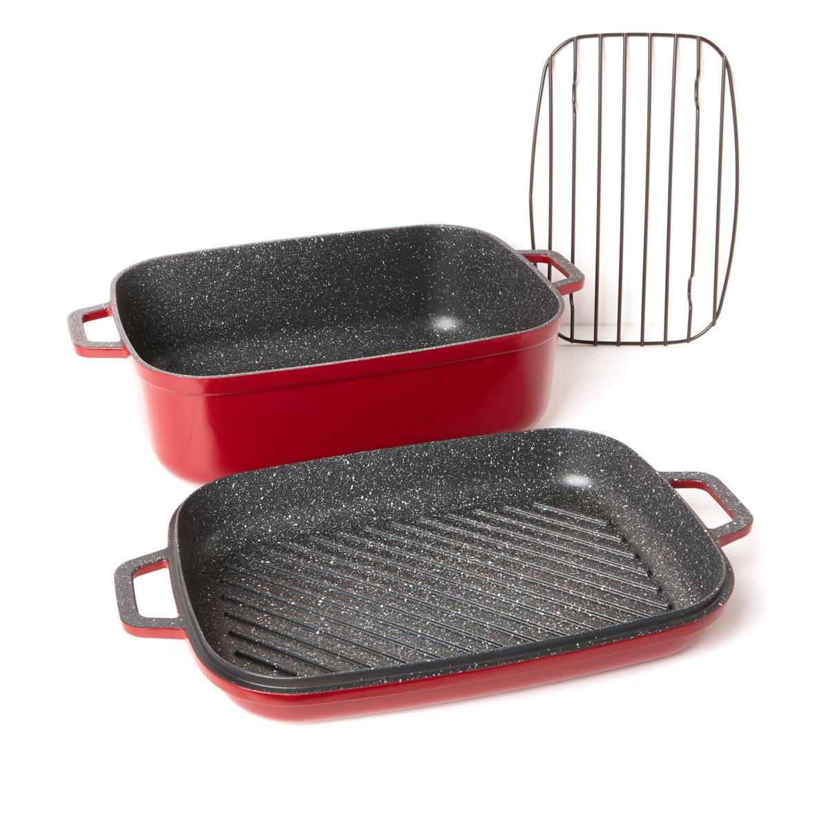 Curtis Stone DuraPan Nonstick 8.5 qt. Roaster with 3.5 qt. Grill Lid Model 628188 Walmart