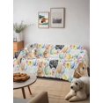 thumbnail image 6 of Happy Easter Couch Cover, Spring Watercolor Rabbits Eggs Flower Sofa Cover Blanket for 1 Seat Cushion, Sectional Sofa Slipcover Furniture Protector for Living Room Bedroom 71''x91'', 6 of 9