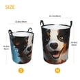 thumbnail image 3 of Balery Playful Smile Cute Dog Cesta de ropa redonda con asas, impermeable, independiente, para ropa, juguetes, dormitorio y familia-Small, 3 of 6