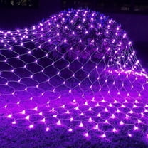 Outdoor Halloween Net Lights, 4.9FT x 4.9FT 96 LED Fairy String Light with 8 Lighting Modes, Connectable Light for Garden Tree Bushes, Holiday Wedding Party Decorations Purple