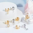 thumbnail image 4 of 10 anillos de acero inoxidable con dijes, 2 colores y 5 estilos, para mujer, estilo gótico, con colgante de hoja, rayo y corazón, ajustables, con puño abierto., 4 of 6