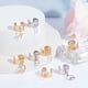 thumbnail image 4 of 10 anillos de acero inoxidable con dijes, 2 colores y 5 estilos, para mujer, estilo gótico, con colgante de hoja, rayo y corazón, ajustables, con puño abierto., 4 of 6