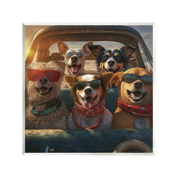 Stupell Industries Dogs on Road Trip Animals & Insects Painting Unframed Art Print Wall Art, 12 x 12
