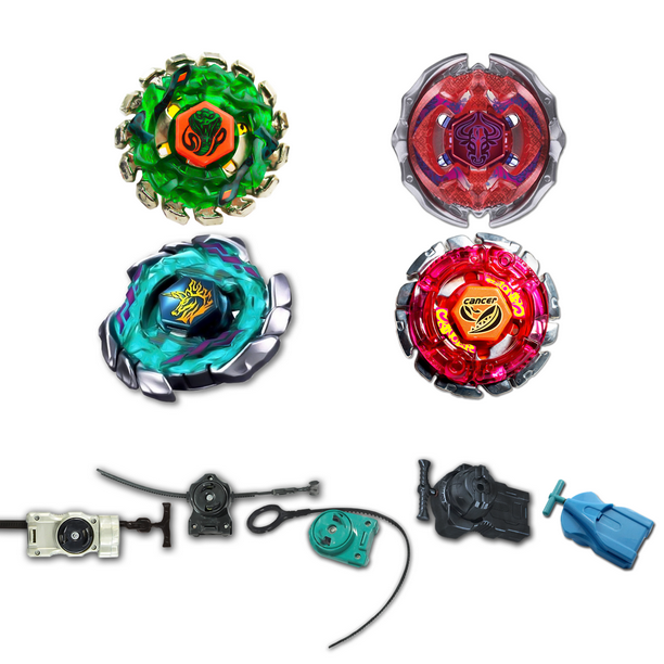 Beyblade 4 Pack Set Blitz Unicorno BB-117, Poison Serpent BB-69, Forbidden Eonis BB-116, Cancer