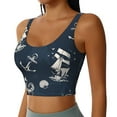 thumbnail image 5 of Sports Bra For Women, Vintage Marine Sports Bras For Women High Support, Workout Tank Tops Woman With Removable Cups, 5 of 8
