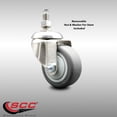 thumbnail image 2 of 3 Inch 316SS Thermoplastic Rubber Wheel Swivel ½ Inch Threaded Stem Caster SCC, 2 of 2