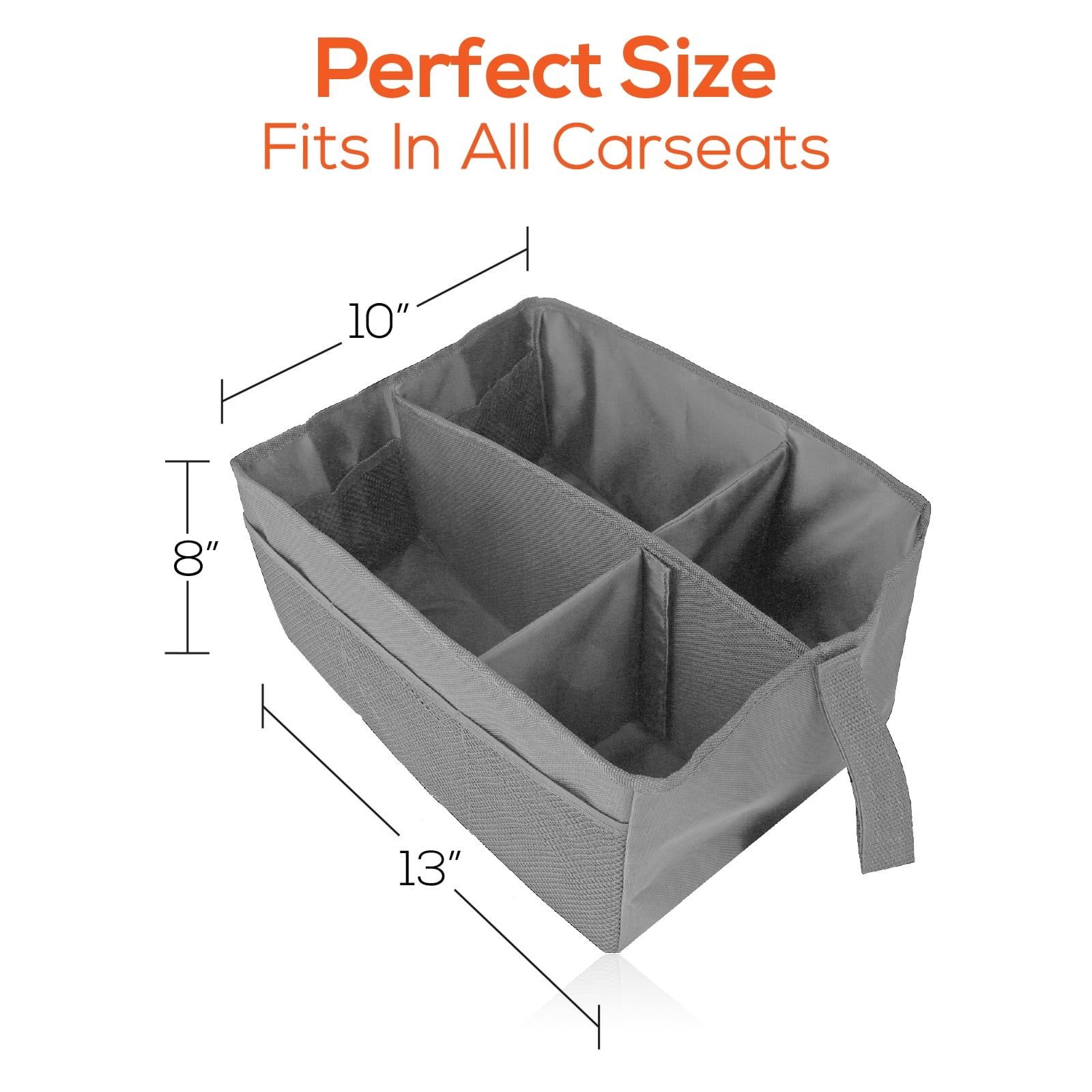 Trobo Front Seat Organizer, Multifunctional Foldable Back Seat Organizers And Storage For Kids, Car Backseat Console Caddy With 4 Inside Compartments And 6 Outside Pockets, Travel Accessories, Grey