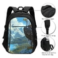 thumbnail image 3 of Pofeuu Majestic Eagle Over Castle Print Storage Laptop Backpack with USB Charging Port[Water Resistant] College Computer Bookbag Fits, 3 of 7