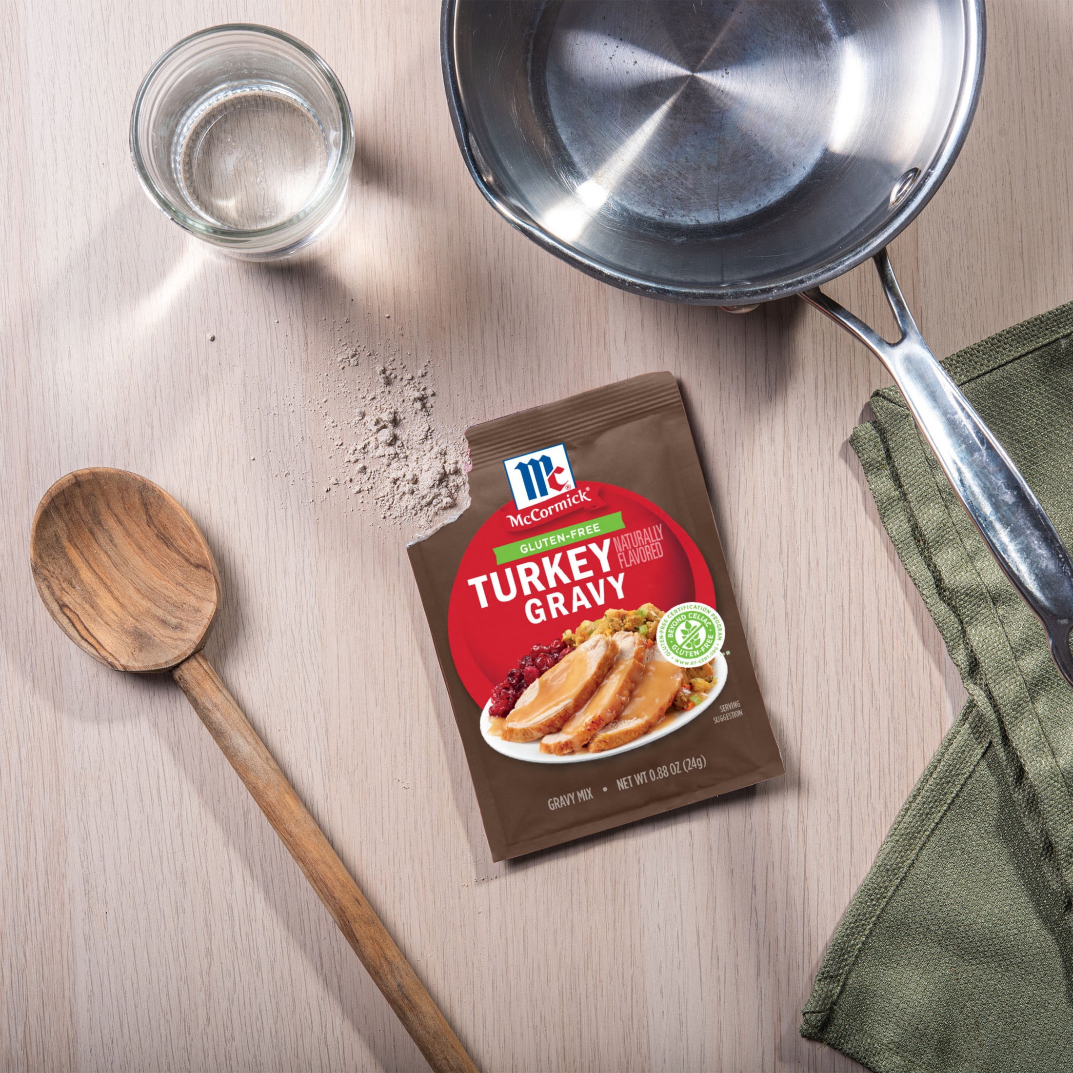 (3 pack) McCormick Gluten Free Turkey Gravy Mix, 0.88 oz Packet
