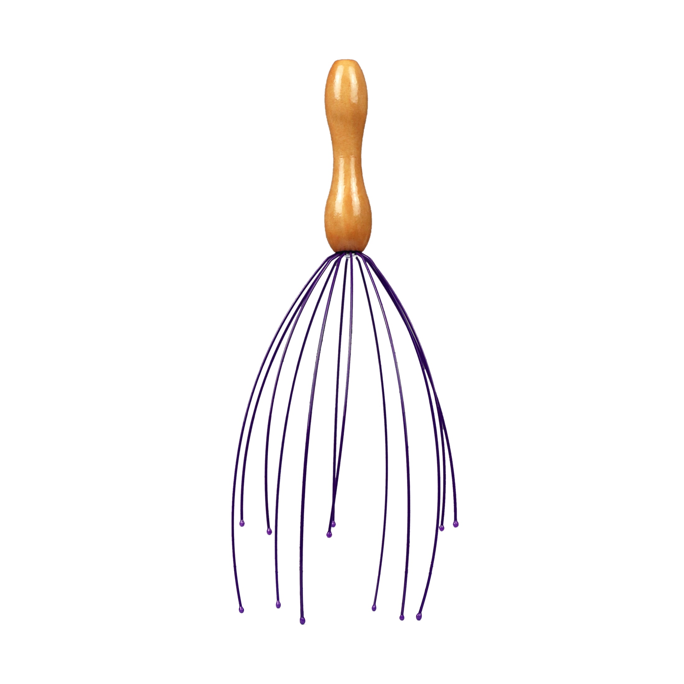 (5 pack) Wooden Scalp Massager, Stainless Legs, Purple