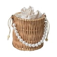 thumbnail image 1 of Sac Panier en Rotin pour Femmes Chaîne de Perles Sac à Main de Plage en Rotin Fait Main, 1 of 5