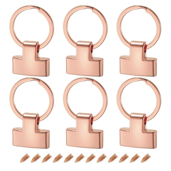 6Pack 22mm/ 0.87" Key Fob Hardware with Keychain Ring Purse Bag Hardware 25mm O Ring Rose Golden