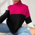 thumbnail image 4 of Suéter de cuello alto para mujer, suéter de punto informal de manga larga, suéter de color cuello alto, suéter de poliéster para mujer, 4 of 6