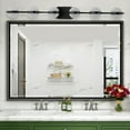 thumbnail image 3 of 43-Inch Black Modern LED Bathroom Vanity Light with Crystal Sand Acrylic Shade, 6-Light Wall-Mounted Fixture for Mirror Vanity, Moisture-Resistant Lighting for Powder Room & Bedroom, 3 of 9