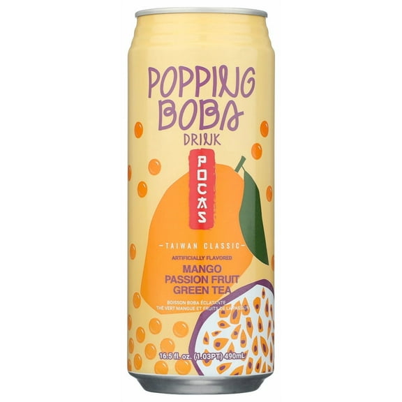 Pack of 24 Pocas Tea Boba Mango Passion Fruit 490ml