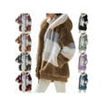 thumbnail image 2 of Eyicmarn Women Thermal Coat, Variegated Color Zipper Open Front Oversize Overcoat in 8 Colors, 2 of 3