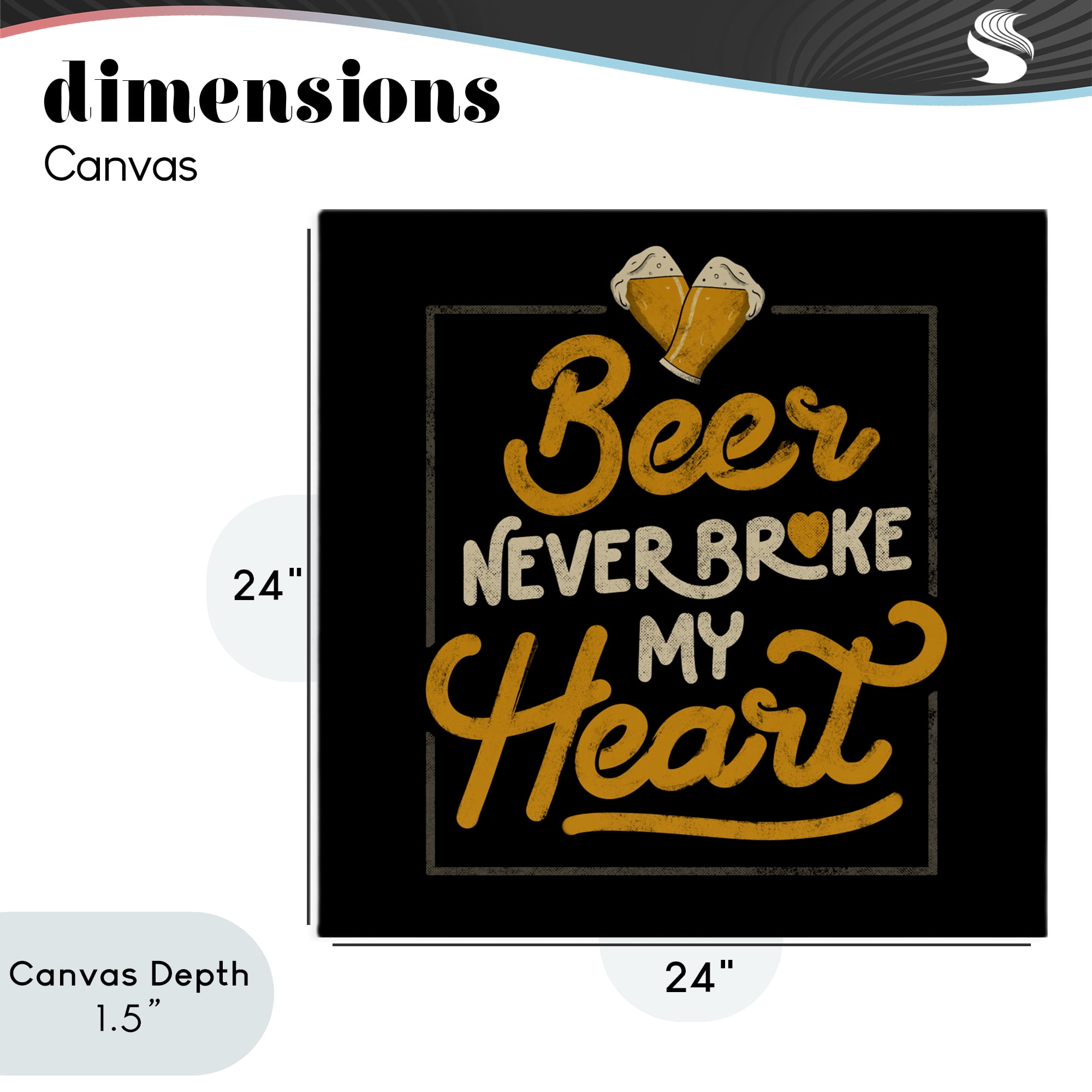 Stupell Industries Beer Never Broke My Heart Canvas Wall Art, design by EduEly Designs