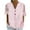 Pink, variant on Sevevn Women's Non Positioning Printed V-neck Button Short Sleeved Tied Loose T-shirt Fashionable Casual Top Gift for Adults Pink XL