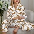 thumbnail image 6 of Uemuo Leopard Print Pattern Womens Pajama Sets,PJ Set for Women,Pajamas for Women Logo,Long Sleeve Pajama Set for Women,Soft Long Sleeve Top With Pants-Large, 6 of 9