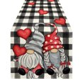 thumbnail image 2 of Costeam Valentine's Day Festive Table Flag, 33*275cm Gnome Print Linen Table Cloth, Large Dining Room Decor, Party Table Centerpiece, 2 of 7