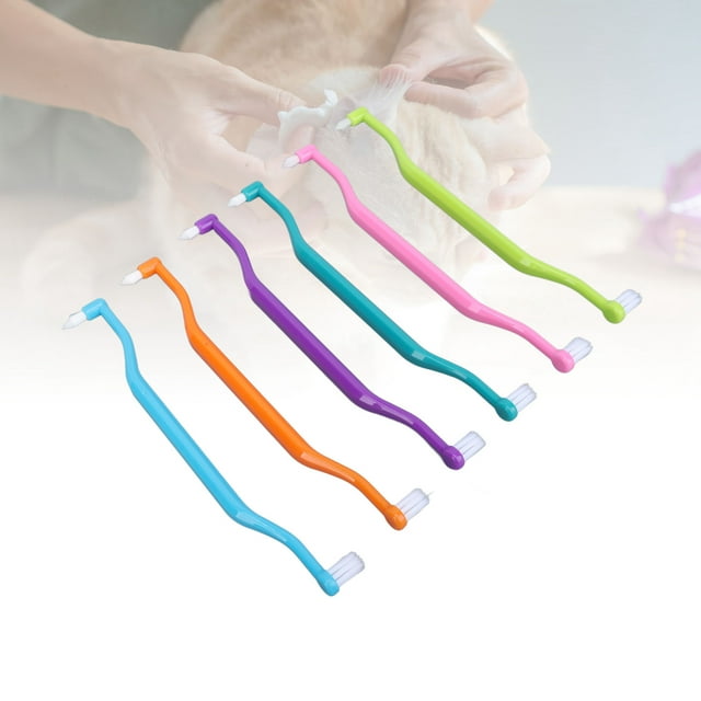 Double Sided Cat Teeth Cleaning Brush, Comfortable Grip Double Sided Cat Dog Toothbrush for Teeth Care