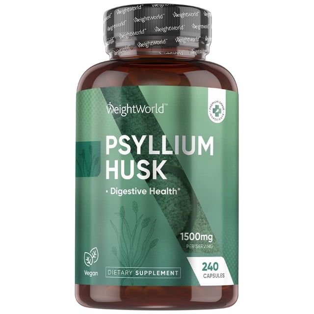 Cápsulas de cáscara de psyllium WeightWorld 1500 mg 240 veganas durante 4 meses