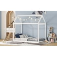 thumbnail image 5 of Twin Size Wooden House Bed, White, 5 of 9
