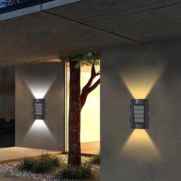 Luces solares exteriores | LED ultrabrillante, control inteligente de luz, impermeable IP65, iluminación solar de seguridad para pared, plástico ABS, batería de 600mAh, 5,94x3,54 pulgadas, para