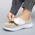 thumbnail image 3 of LASUDRAA Women's Wide Width Adjustable Hook-and-Loop Walking Shoes, Breathable Mesh Lightweight Non-Slip Casual Comfort Sneakers, Beige 9, 3 of 6
