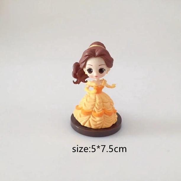 Miniso 17 estilo princesa Q Posket enredado Aladdin Cenicienta Bella Mulan sirena PVC figura de acción Mini modelo juguetes niños regalo