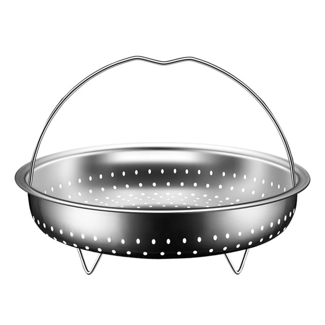 Cesta Vaporera De Acero Inoxidable, Inserto Redondo Para Vaporera, Bollo De Mariscos, Bola De Masa, Mango único Sunnimix Cesta vaporera