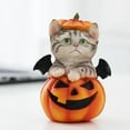 thumbnail image 6 of Cat Pumpkin Ornament, Adorable Kitten Figurine With Pumpkin Hat And Bat Wings, Exquisite Craft For Long-Lasting Home Party Decor Gift, Perfect For, 6 of 6