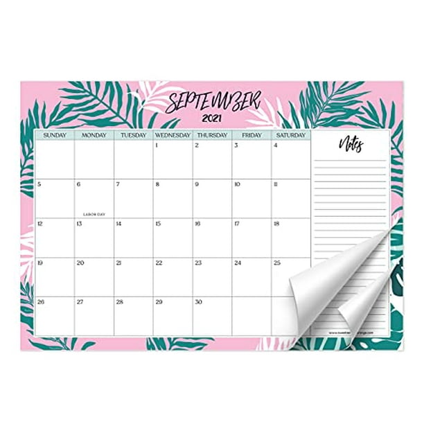 sweetzer orange 2021 calendar 16 month desk calendar 2021 april 2022 leaf design monthly planner daily desk pad calendars for home or office organization 12 x 17 desktop or wall calendar walmart com