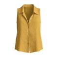thumbnail image 6 of Jaunzuar Tank Tops for Women V Neck Button Up Solid Color Sleeveless Tops Trendy Breathable Linen Shirts, S-2XL, 6 of 6