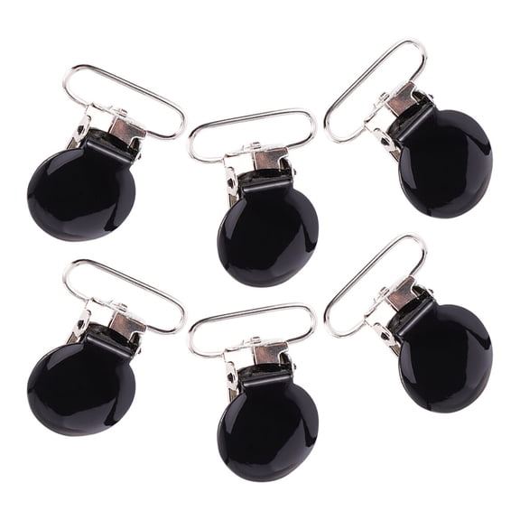 FENGGUIQU 6Pcs Portable Metal Suspender Clips Black Sturdy Clothing Fasteners for Craft and Home