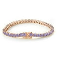 thumbnail image 2 of 3mm Moissanite Tennis Bracelets Women Gold Bracelets Round Cut D Color VVS1 Clarity Light Purple Diamond Tennis Bracelets 925 Sterling Silver Bracelets for Women（6-9 inchs）, 2 of 6