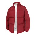 thumbnail image 2 of yuCgh Men's Stand Collar Puffer Jacket, Long Sleeve Zip Up Cotton Coat, Thickened Warm Loose Fit for Winter Casual & Outdoor Protection,Wine,2XL, 2 of 9