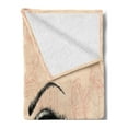 thumbnail image 2 of Eyelash Soft Flannel Fleece Blanket, Sketch Style Pair of Woman Eyes Female Look with Victorian Floral Ornaments, Cozy Plush for Indoor and Outdoor Use, 50" x 60", Peach Black Amber, by Ambesonne, 2 of 5