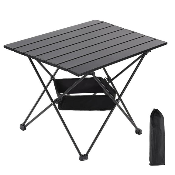 Buquapse Portable Folding Camping Table, Collapsible Rolls Up Outdoor Camp Tables with Carrying Bag, Beach Table That Fold Up for Camp, Hiking, Campers & Summer Outing Trip