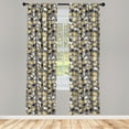 thumbnail image 2 of Ambesonne Funny Curtains, Kawaii Style Cat Ghost Art, Pair of 28"x95", Pale Camel Beige Grey, 2 of 4