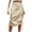Khaki, variant on Inleife Summer New Women's Pocket Button Bandage Elastic Waist Solid Fashion Casual Skirt Army Green S