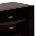 thumbnail image 2 of Simo Nightstand- Spacious Top- Metal Knobs- 3 Drawers- Black Solid Wood, 2 of 6