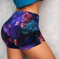thumbnail image 4 of Balery Magic Colorful Forest Leaves Pantalones cortos de entrenamiento estampados para mujer, sin costuras, ajustados, para gimnasio, yoga, correr, deportes, ejercicio activo, fitness.-X-Large, 4 of 8