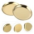 thumbnail image 3 of 1 Set 2Pcs Stainless Steel Jewelry Storage Display Trays Soap Holders (Golden), 3 of 8