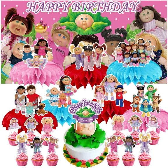 Cabbage Party Decorations Decor Supplies Honeycomb Centerpieces Table Toppers Cake Toppers for Birthday Photo Props