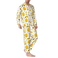 thumbnail image 2 of Naloa Gnomes Bees Men’s Pajamas Set - Long Sleeve Button Down Sleep Shirt and Pajama Bottoms Sleepwear Set-, 2 of 7