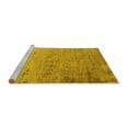 thumbnail image 2 of Ahgly Company Machine Washable Indoor Square Oriental Yellow Industrial Area Rugs, 4' Square, 2 of 4