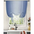 thumbnail image 3 of Navy Blue Ombre Tie Up Curtains for Kitchen Bathroom Bedroom Windows 45 Inch Length, Modern Abstract Gradient Color Art Balloon Drape Curtains Shade Rod Pocket Drapery Curtain Panel, 34"x45", 3 of 7