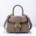 thumbnail image 2 of Bolsos clásicos para mujer, bolsos y carteras de diseñador de lujo, novedad 2024, en PU, textura de lichi, hebilla de cinturón, costuras, asa superior, hombro, 2 of 5
